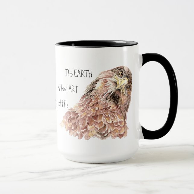 Taza La Tierra sin Arte es sólo EH, cita graciosa (Derecha)