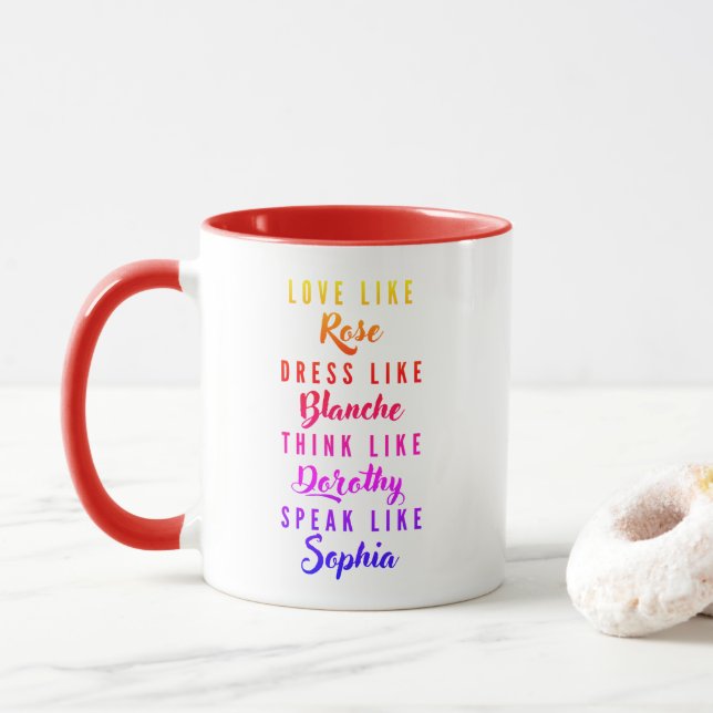 Taza La tipografía de los Chicas dorados (Con donut)