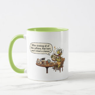 Taza La tortuga preparándose para la liebre