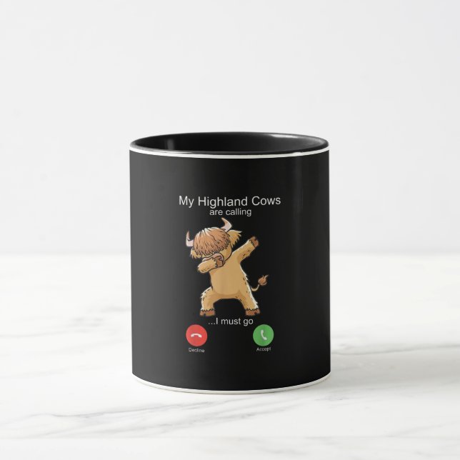 Taza La vaca Highland escocesa llama (Centro)