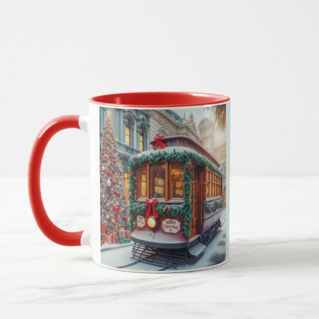 Taza La vagina navideña vintage en la nieve (Izquierda)