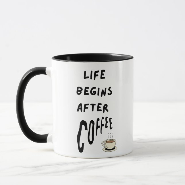Taza La vida comienza después del café Café Mug (Izquierda)