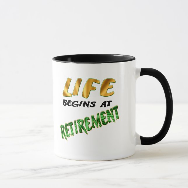 Taza La vida comienza en el retiro (Derecha)