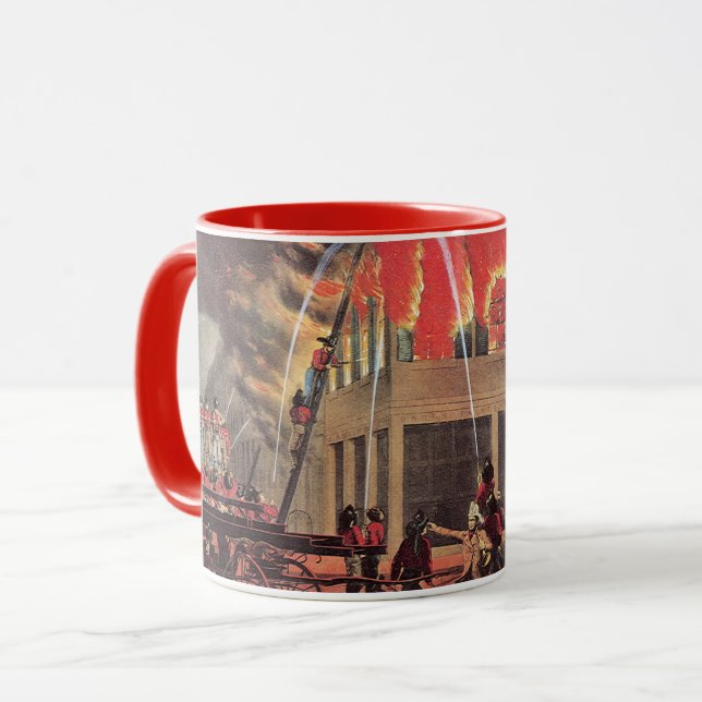 Taza La vida de un bombero, un veterano bombero (Anverso izquierdo)
