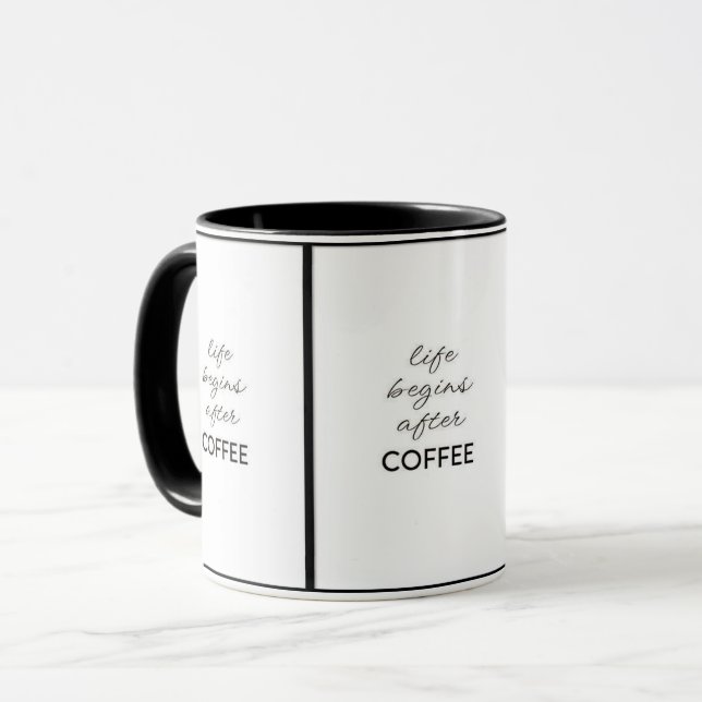TAZA ***LA VIDA EMPIEZA DESPUÉS DEL ENTUSIASMO DEL CAFÉ (Anverso izquierdo)
