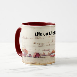 Taza La vida en la Farm Red Barn Art Mug Cup