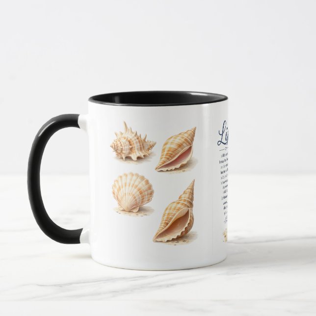 Taza La vida es como una concha Inspiradora concha de m (Izquierda)