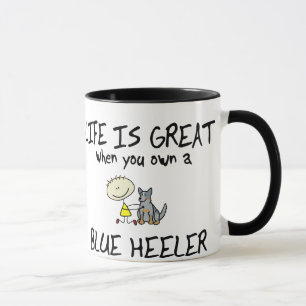 Taza La vida es gran Heeler azul