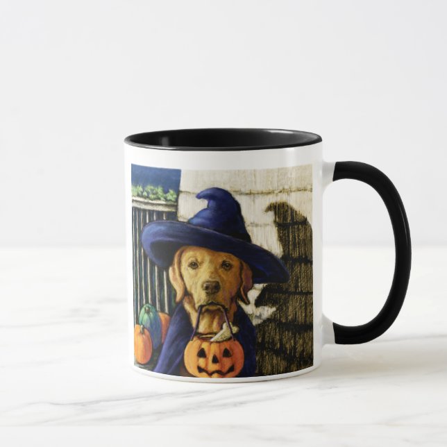 Taza La "vida es mejor con bruja de Halloween de un (Derecha)