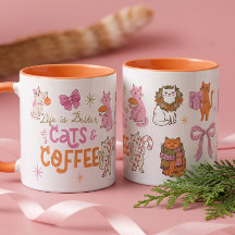 La vida es mejor con gatos y café Amante de los ga
