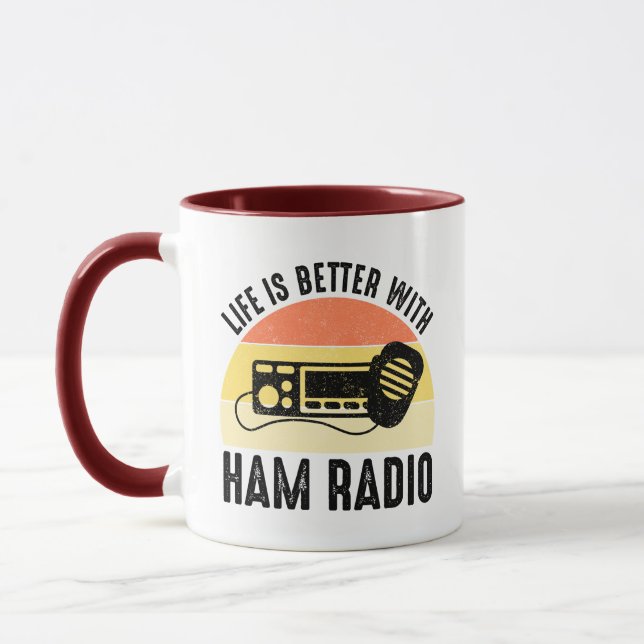 Taza La Vida Es Mejor Con Ham Radio (Izquierda)