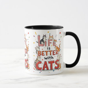 Taza La Vida Es Mejor Con Los Gatos