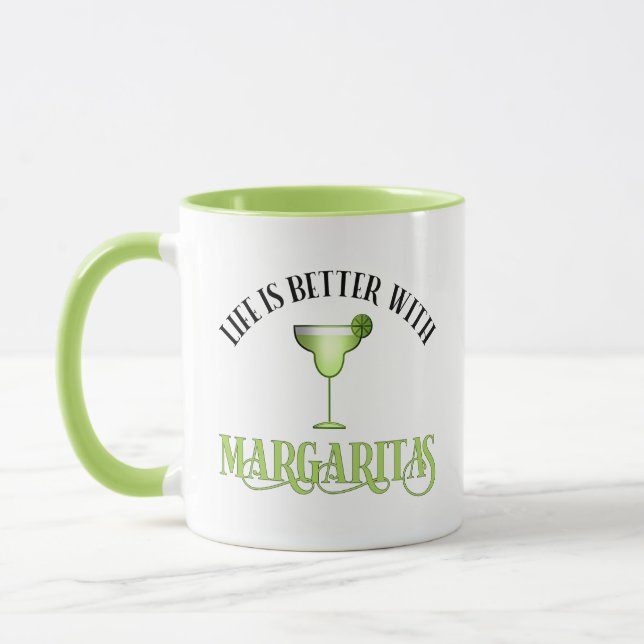 Taza La Vida Es Mejor Con Margaritas (Izquierda)