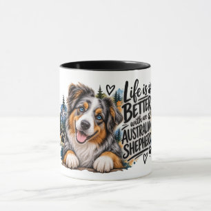 Taza La vida es mejor con un Australian Shepherd