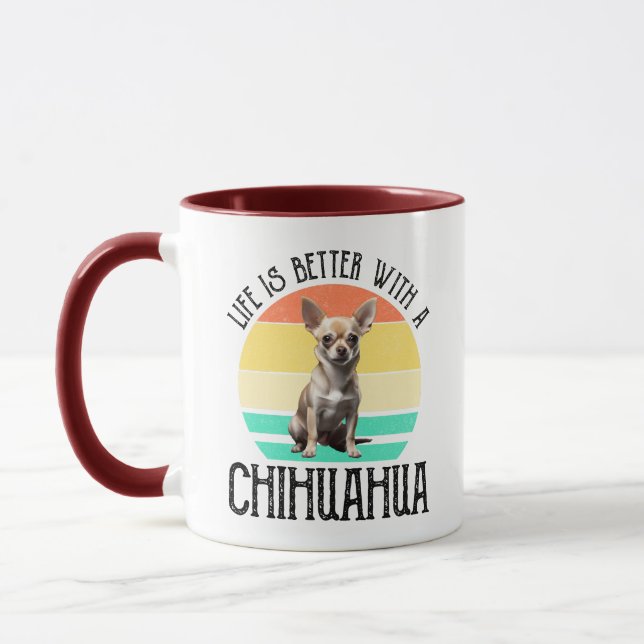 Taza La Vida Es Mejor Con Un Chihuahua (Izquierda)
