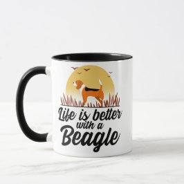 Taza La vida es mejor con un diseño de puesta de sol be