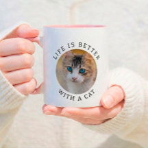 La vida es mejor con un gato personalizado con fot