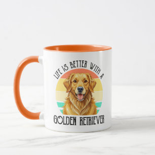 Taza La vida es mejor con un Golden Retriever