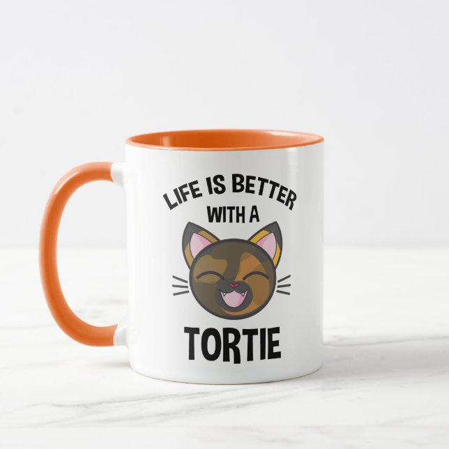 Taza La Vida Es Mejor Con Un Tortie (Izquierda)