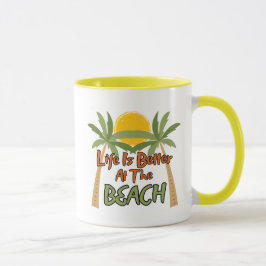 Taza La Vida Es Mejor En El Café De Playa
