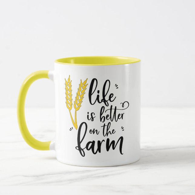 Taza La vida es mejor en la granja Trigo (Izquierda)