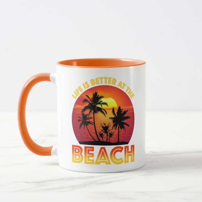 Taza La Vida Es Mejor En La Playa (Izquierda)