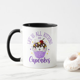 Taza La vida es todo gatitos y pastelitos Kawaii Kitty