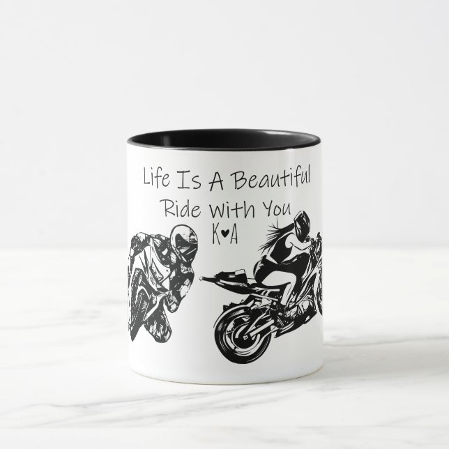 Taza La vida es un bello viaje contigo, Personalizado (Centro)