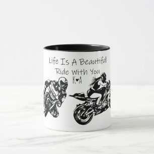 Taza La vida es un hermoso viaje contigo, Personalizado