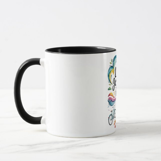 Taza La vida es un viaje disfrutar del paseo Inspirador (Izquierda)