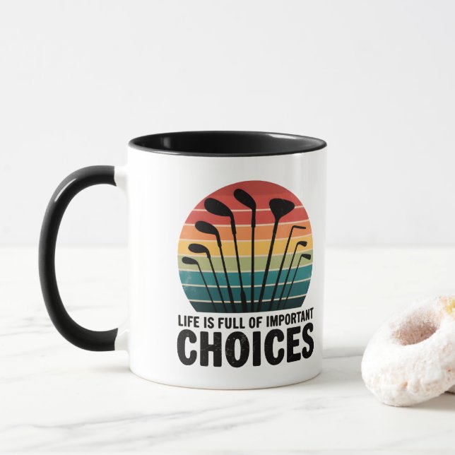 Taza La vida está llena de Choices Golf (Con donut)