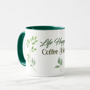 Taza La vida pasa cuando el café ayuda a las hojas ver