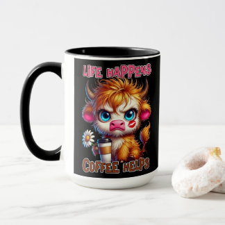 Taza La vida sucede el café ayuda