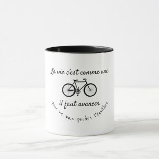 Taza La vie c'est comme une bicyclette (citation)