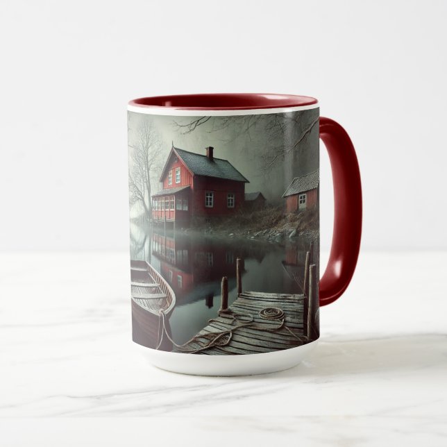 Taza La vieja casa de 15 oz Mug (Anverso derecho)