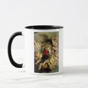 Taza La Virgen y el niño rodeados