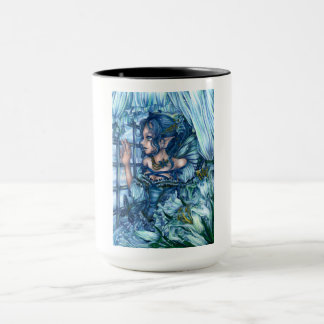 Taza La visión de la chica hada de la escarcha de un in