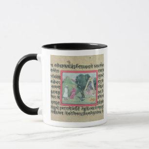 Taza La visita de un jefe de Rajput a un ermitaño de un