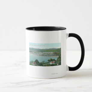 Taza La vista aérea del azufre deposita la mina del