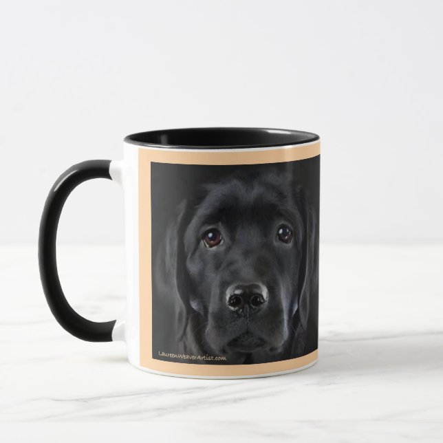 Taza Lab Black Pup | Mug de dos tonos, 15 oz (Izquierda)