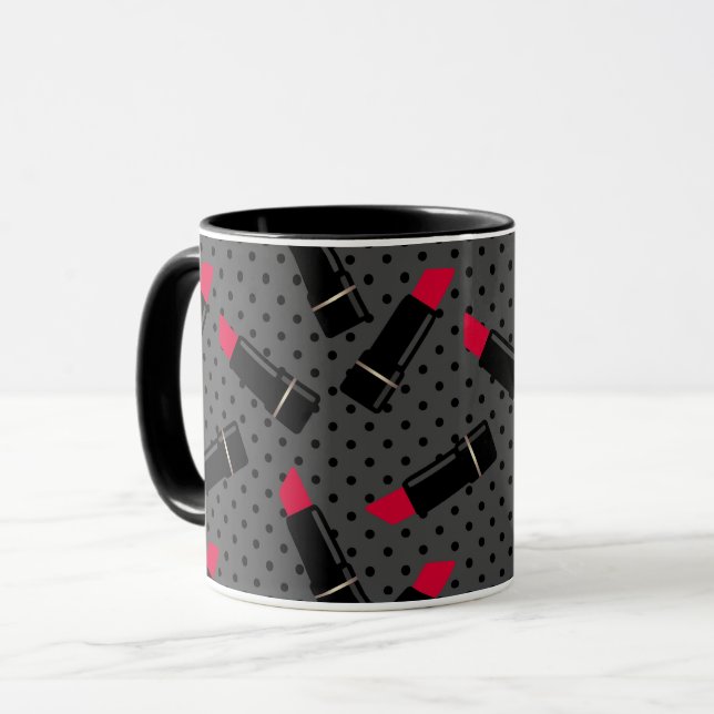Taza Labial rojo retro (Anverso izquierdo)