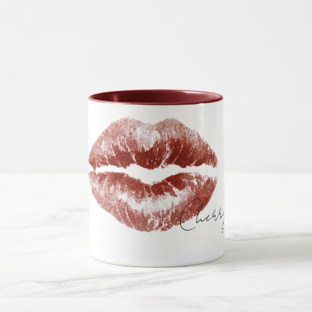 Taza Labios rojos de cereza beso (Centro)