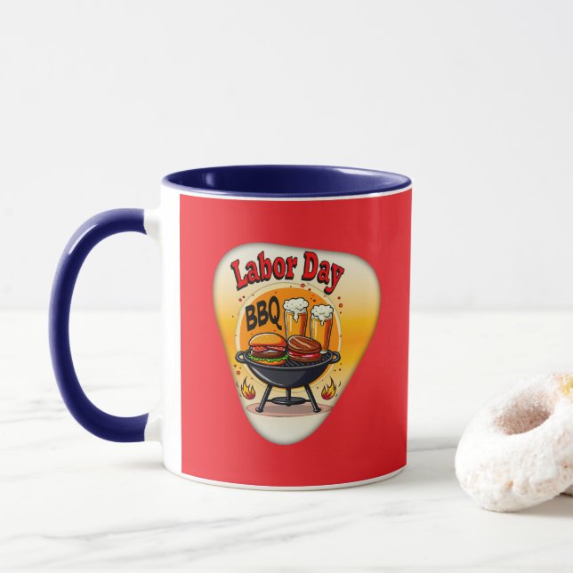 Taza Labor Day BBQ Party Design – Grill and Burger Holi (Con donut)