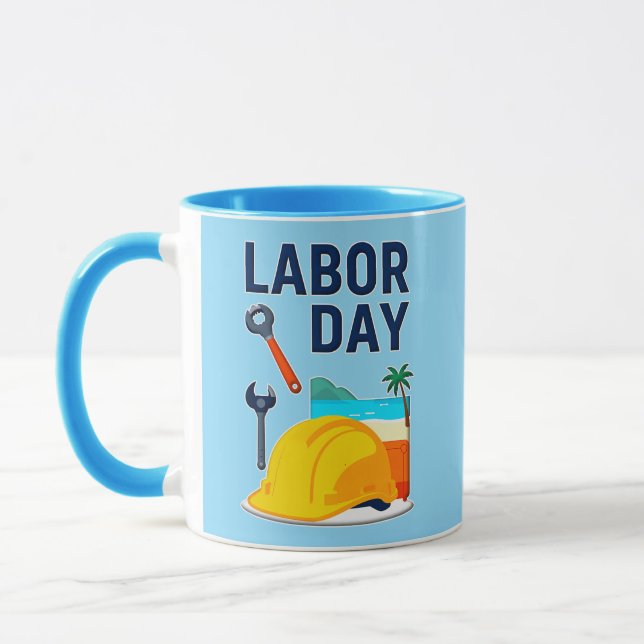 Taza Labor Day Construction Worker Helmet Design (Izquierda)