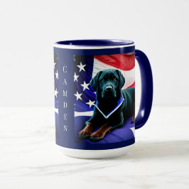 Taza Laboratorio negro con bandera estadounidense patri