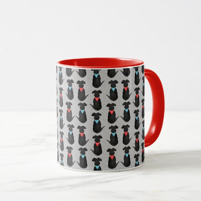 Taza Laboratorio Negro para Perro (Anverso derecho)