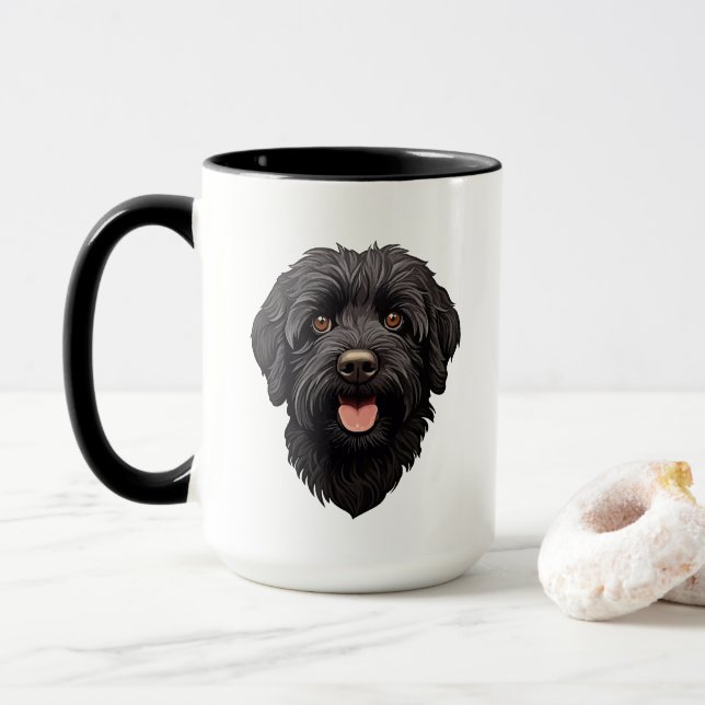 Taza Labradoodle Perro Negro (Con donut)