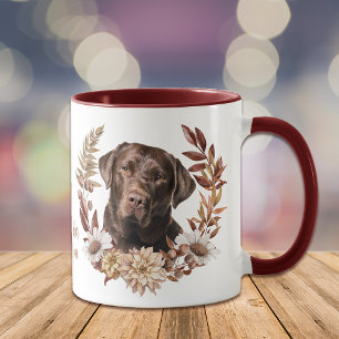 Taza Labrador de chocolate recuperador de guirnalda oto