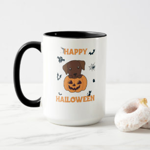 Taza Labrador en perros de calabaza cute feliz Hallowee