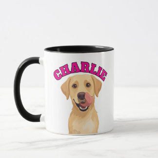 Taza Labrador feliz lamiendo nariz